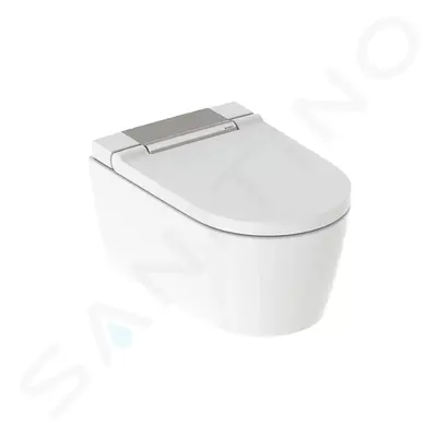 Geberit 146.222.21.1 - Elektronický bidet Sela s keramikou, závěsný, Rimfree, SoftClosing, leskl