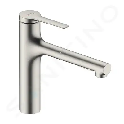 Hansgrohe 74822800 - Dřezová baterie s výsuvnou sprškou, vzhled nerezu