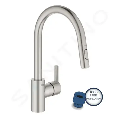 Grohe 31486DC1 - Dřezová baterie s výsuvnou sprškou, supersteel