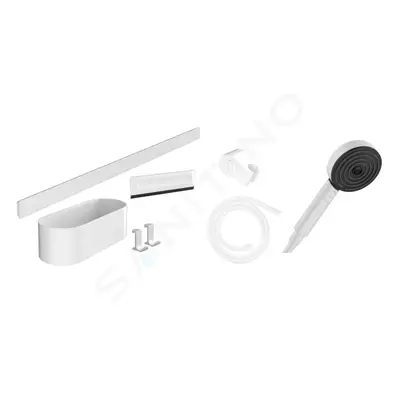 Hansgrohe 24291700 - Set sprchové hlavice 105, 3 proudy a koupelnových doplňků, matná bílá