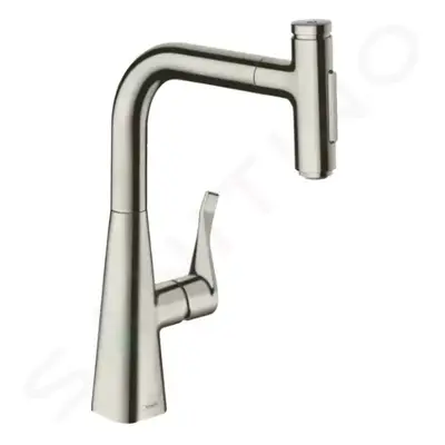 Hansgrohe 73822800 - Dřezová baterie Metris Select s výsuvnou sprškou, vzhled nerezu