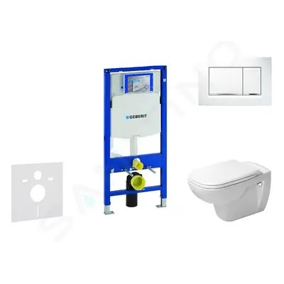 Geberit 111.300.00.5 NH5 - Modul pro závěsné WC s tlačítkem Sigma30, bílá/lesklý chrom + Duravit