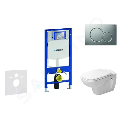 Geberit 111.300.00.5 NH3 - Modul pro závěsné WC s tlačítkem Sigma01, matný chrom + Duravit D-Cod