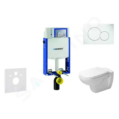 Geberit 110.302.00.5 NH1 - Modul pro závěsné WC s tlačítkem Sigma01, alpská bílá + Duravit D-Cod