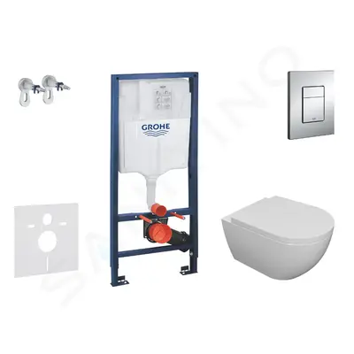 Grohe SANI11BA1100 - Set předstěnové instalace, klozetu Oudee a sedátka softclose, tlačítko Skat