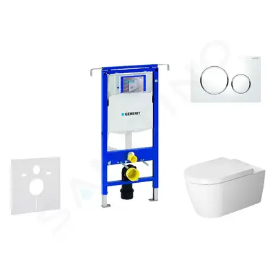 Geberit 111.355.00.5 NM4 - Modul pro závěsné WC s tlačítkem Sigma20, bílá/lesklý chrom + Duravit