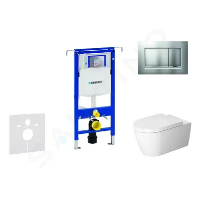 Geberit 111.355.00.5 NM7 - Modul pro závěsné WC s tlačítkem Sigma30, matný chrom/chrom + Duravit