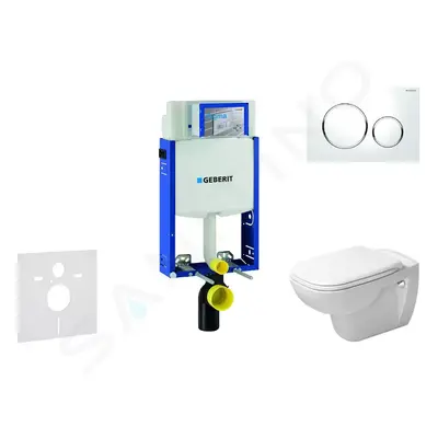 Geberit 110.302.00.5 NH4 - Modul pro závěsné WC s tlačítkem Sigma20, bílá/lesklý chrom + Duravit