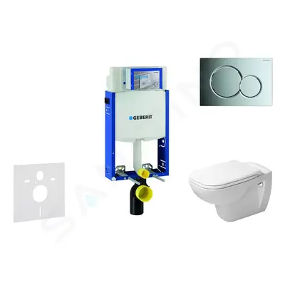 Geberit 110.302.00.5 NH2 - Modul pro závěsné WC s tlačítkem Sigma01, lesklý chrom + Duravit D-Co