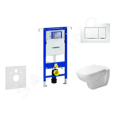 Geberit 111.355.00.5 NH5 - Modul pro závěsné WC s tlačítkem Sigma30, bílá/lesklý chrom + Duravit