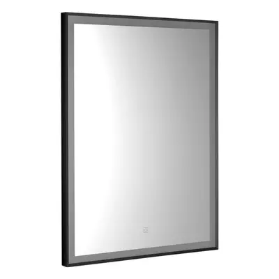 Aqualine CORNA zrcadlo s LED osvětlením 60x80cm, dotykový senzor, stmívatelné, černá mat