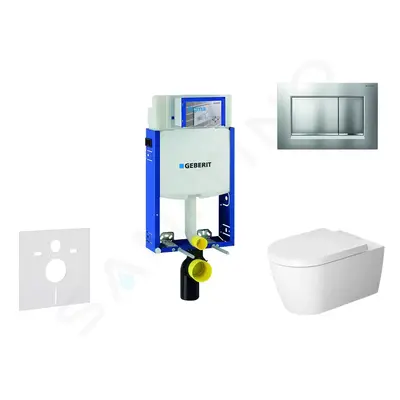 Geberit 110.302.00.5 NM7 - Modul pro závěsné WC s tlačítkem Sigma30, matný chrom/chrom + Duravit