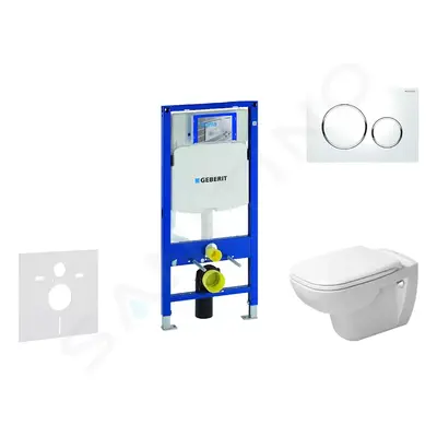 Geberit 111.300.00.5 NH4 - Modul pro závěsné WC s tlačítkem Sigma20, bílá/lesklý chrom + Duravit