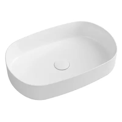 Isvea INFINITY OVAL keramické umyvadlo na desku, 55x36cm, bílá