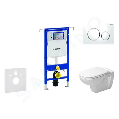 Geberit 111.355.00.5 NH4 - Modul pro závěsné WC s tlačítkem Sigma20, bílá/lesklý chrom + Duravit