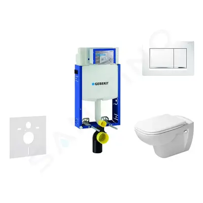 Geberit 110.302.00.5 NH5 - Modul pro závěsné WC s tlačítkem Sigma30, bílá/lesklý chrom + Duravit