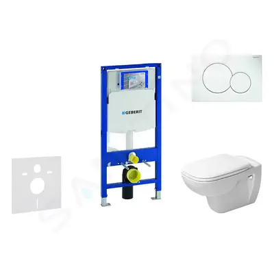 Geberit 111.300.00.5 NH1 - Modul pro závěsné WC s tlačítkem Sigma01, alpská bílá + Duravit D-Cod