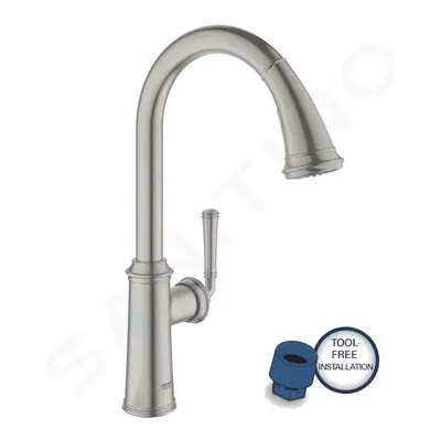 Grohe 30422DC0 - Dřezová baterie s výsuvnou sprškou, supersteel