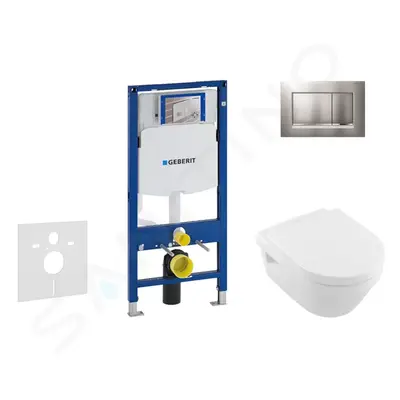 Geberit 111.300.00.5 NB7 - Modul pro závěsné WC s tlačítkem Sigma30, matný chrom/chrom + Villero