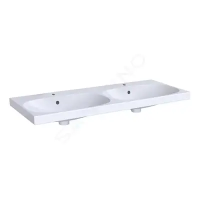 Geberit 500.627.01.2 - Dvojumyvadlo 120x48 cm, 2 otvory pro baterie, s přepadem, bílá