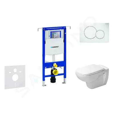 Geberit 111.355.00.5 NH1 - Modul pro závěsné WC s tlačítkem Sigma01, alpská bílá + Duravit D-Cod