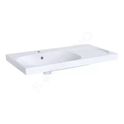 Geberit 500.625.01.8 - Umyvadlo 90x48 cm, otvor pro baterii, s přepadem, s odkládací plochou vpr