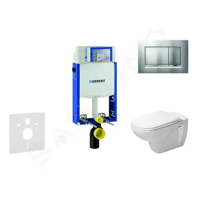 Geberit 110.302.00.5 NH7 - Modul pro závěsné WC s tlačítkem Sigma30, matný chrom/chrom + Duravit