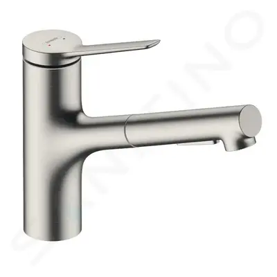 Hansgrohe 74803800 - Dřezová baterie 150, s výsuvnou sprškou, sBox lite, vzhled nerezu