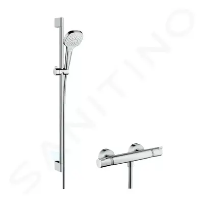 Hansgrohe 27082400 - Sprchový set Vario s termostatem, 3 proudy, sprchová tyč 90 cm, bílá/chrom