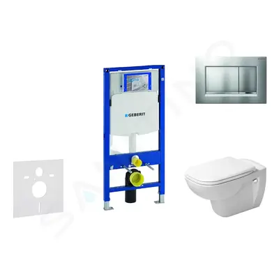 Geberit 111.300.00.5 NH7 - Modul pro závěsné WC s tlačítkem Sigma30, matný chrom/chrom + Duravit