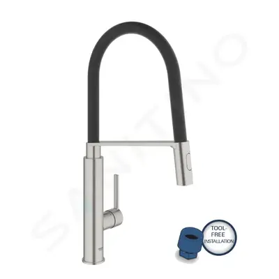 Grohe 31489DC0 - Dřezová baterie s flexibilním ramenem, supersteel