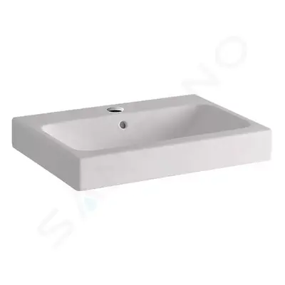 Geberit 124560000 - Umyvadlo 60x49 cm, otvor pro baterii, s přepadem, bílá