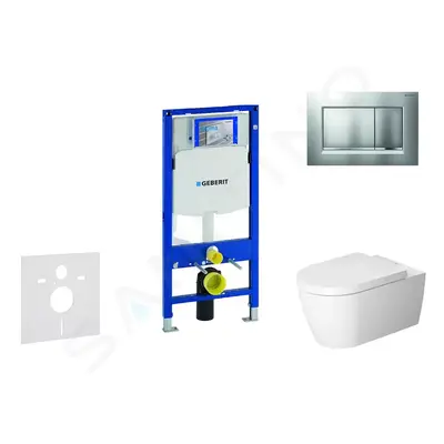 Geberit 111.300.00.5 NM7 - Modul pro závěsné WC s tlačítkem Sigma30, matný chrom/chrom + Duravit