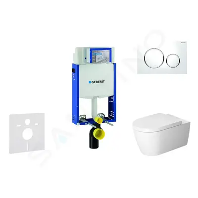 Geberit 110.302.00.5 NM4 - Modul pro závěsné WC s tlačítkem Sigma20, bílá/lesklý chrom + Duravit