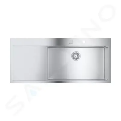 Grohe 31582SD1 - Dřez K1000 s automatickým odtokem, 116x52 cm, kartáčovaná nerez