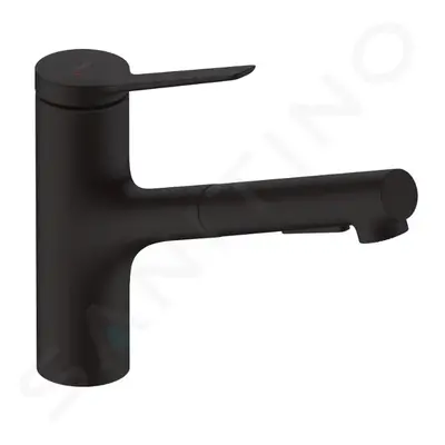 Hansgrohe 74820670 - Dřezová baterie s výsuvnou sprškou, matná černá