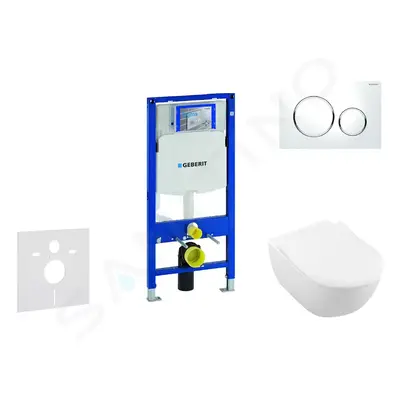 Geberit 111.300.00.5 NI4 - Modul pro závěsné WC s tlačítkem Sigma20, bílá/lesklý chrom + Villero