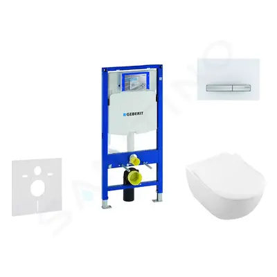 Geberit 111.300.00.5 NI8 - Modul pro závěsné WC s tlačítkem Sigma50, alpská bílá + Villeroy Boch