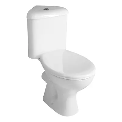 Aqualine CLIFTON rohové WC kombi, dvojtlačítko 3/6l, zadní/spodní odpad, bílá