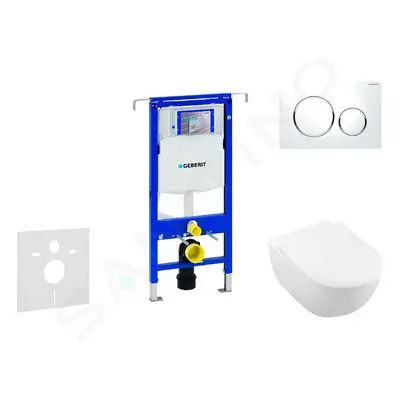 Geberit 111.355.00.5 NI4 - Modul pro závěsné WC s tlačítkem Sigma20, bílá/lesklý chrom + Villero