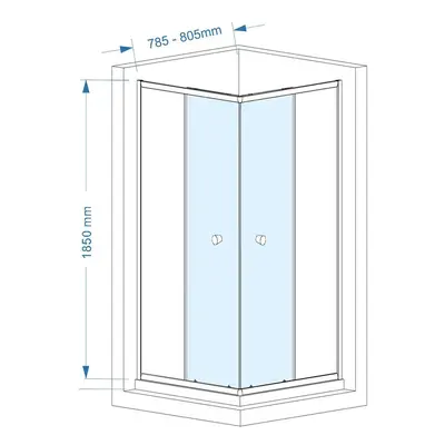 Aqualine HLF808 sklo k pohyblivé části sprchového koutu Agga 80 x 80 cm