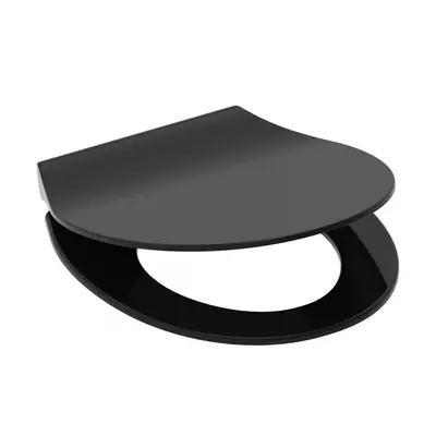 Schütte WC sedátko Slim Black, duroplast, soft close (SCHÜTTE SLIM BLACK) - černé sedátko slim s