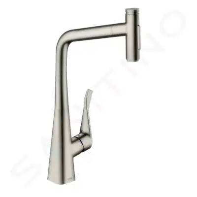 Hansgrohe 73820800 - Dřezová baterie Metris Select s výsuvnou sprškou, vzhled nerezu