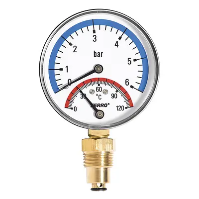 Ferro Termomanometr 80mm 1/2" RADIÁLNÍ 0-6bar (TM80R)