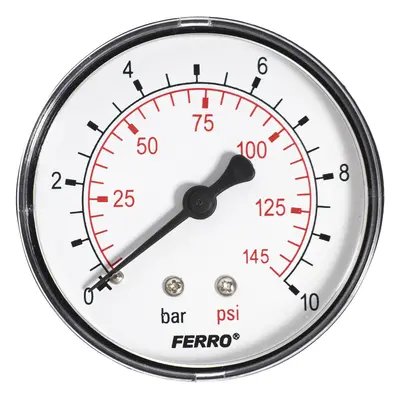 Ferro Manometr 63mm 1/4" Axiál 0-10 bar (zadní závit)