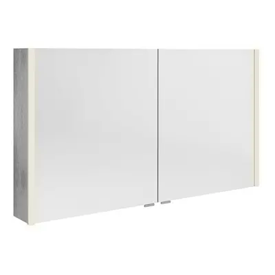 Sapho ALIX galerka s LED osvětlením, 2x dvířka, 126x70x17,5cm, dub stříbrný