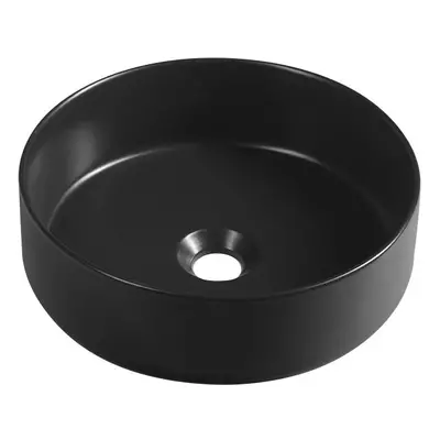 Isvea INFINITY ROUND keramické umyvadlo na desku, průměr 36cm, černá mat