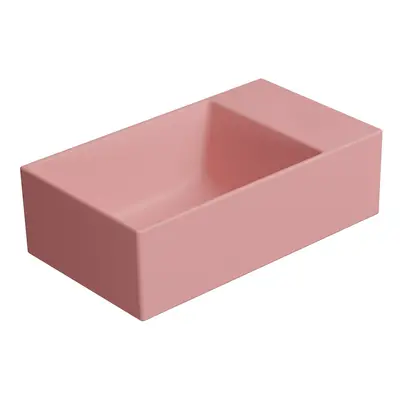 GSI KUBE X keramické umývátko 40x23cm, bez otvoru, pravé/levé, blush mat