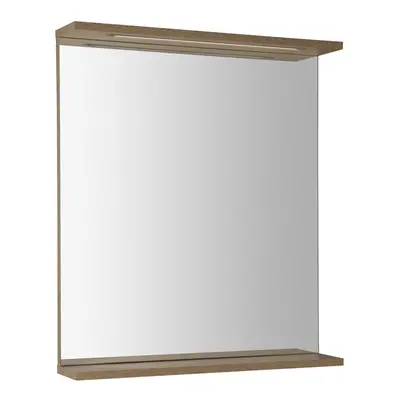 Aqualine KORIN STRIP zrcadlo s LED osvětlením 60x70x12cm, dub platin