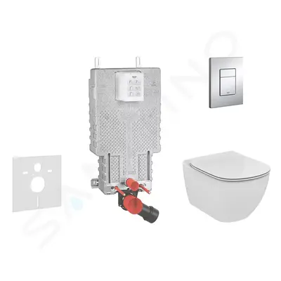 Grohe 38643SET-KU - Set předstěnové instalace, klozetu a sedátka Ideal Standard, tlačítka Skate 